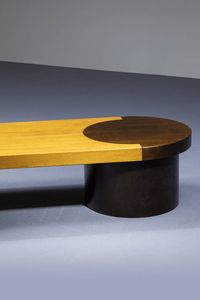 PRODUZIONE ITALIANA : Tavolino in legni di varie essenze. 1975 cm 30x225x50  - Asta Design - Associazione Nazionale - Case d'Asta italiane