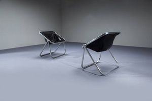 GIANCARLO PIRETTI : Coppia di poltrone mod. Plona  - Asta Design - Associazione Nazionale - Case d'Asta italiane