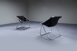 GIANCARLO PIRETTI : Coppia di poltrone mod. Plona  - Asta Design - Associazione Nazionale - Case d'Asta italiane