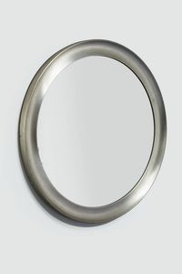 SERGIO MAZZA - Specchiera con bordo in alluminio. Anni '70 diam cm 112 5