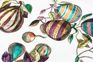 PIERO FORNASETTI Milano 1913 - 1988 : Vassoio della serie Pere a strisce  - Asta Design - Associazione Nazionale - Case d'Asta italiane