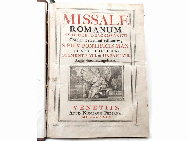 Missale Romanum ex decreto Sacrosancti Concilii Tridentini restitutum  - Asta Libri Antichi e Libri d'Arte - Associazione Nazionale - Case d'Asta italiane
