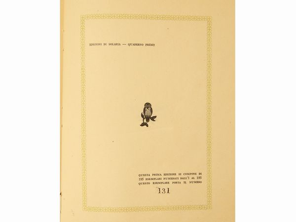 Alberto Carocci : Narcisso  - Asta Libri Antichi e Libri d'Arte - Associazione Nazionale - Case d'Asta italiane