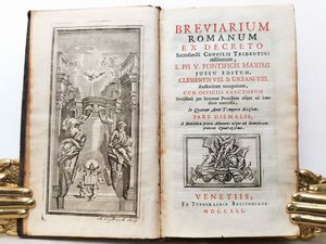 Breviarium romanum  ex decreto sacrosancti Concilii Tridentini restitutum  - Asta Libri Antichi e Libri d'Arte - Associazione Nazionale - Case d'Asta italiane
