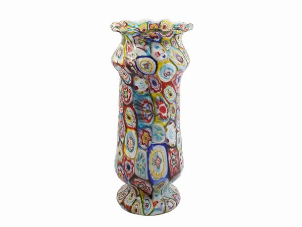 Vaso in vetro a murrine policrome  - Asta L'Arte di Arredare - Associazione Nazionale - Case d'Asta italiane