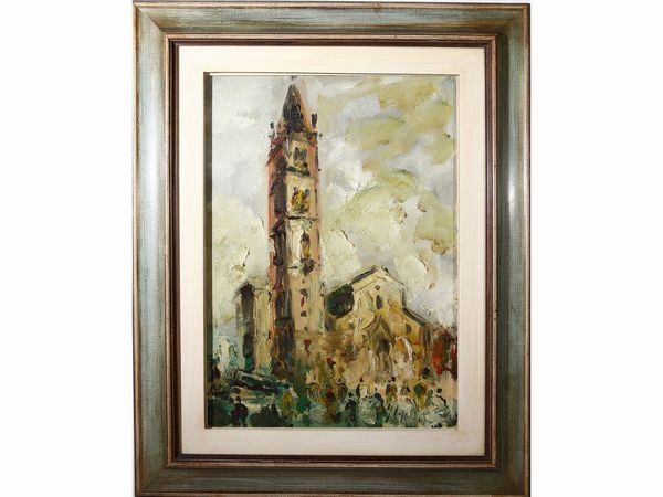 Emanuele Cappello : Veduta di chiesa  - Asta L'Arte di Arredare - Associazione Nazionale - Case d'Asta italiane