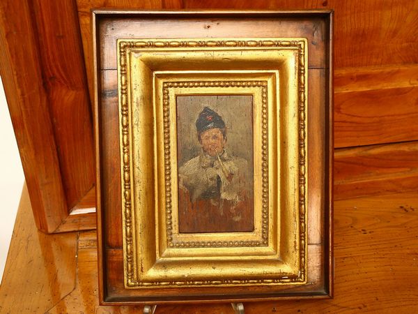 Pietro Scoppetta : Uomo con pipa  - Asta L'Arte di Arredare - Associazione Nazionale - Case d'Asta italiane