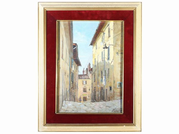 Alfredo Pieracci : Scorcio di paese  - Asta L'Arte di Arredare - Associazione Nazionale - Case d'Asta italiane