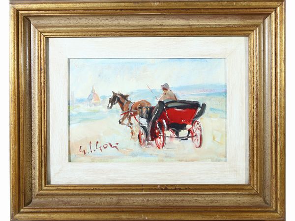 Gino Paolo Gori : Scendendo dal Piazzale Michelangiolo  - Asta L'Arte di Arredare - Associazione Nazionale - Case d'Asta italiane