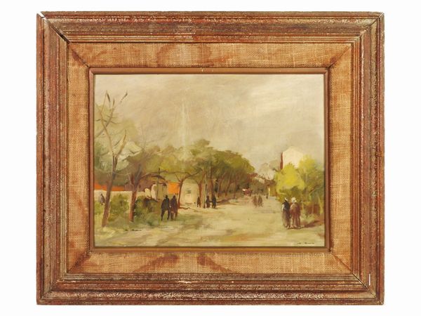 Marcello Boccacci : Paesaggio con figure  - Asta L'Arte di Arredare - Associazione Nazionale - Case d'Asta italiane