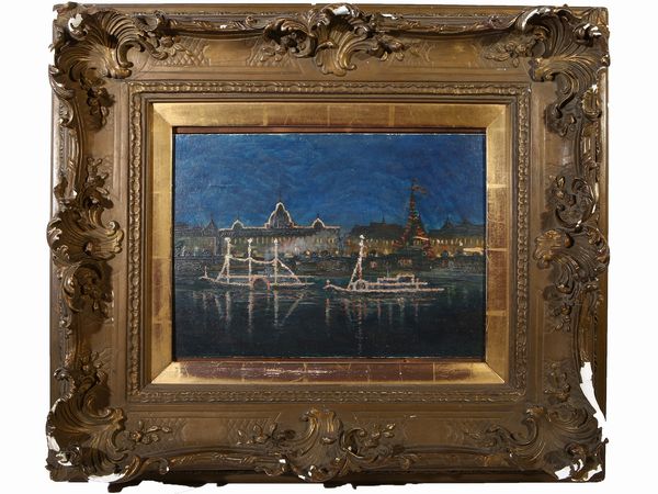 Paesaggio notturno  - Asta L'Arte di Arredare - Associazione Nazionale - Case d'Asta italiane