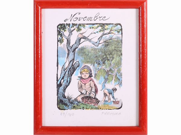 Lotto di cartoline e litografie: Alberto Fremura, Antonio Possenti e Fernando Botero  - Asta L'Arte di Arredare - Associazione Nazionale - Case d'Asta italiane