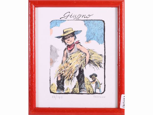 Lotto di cartoline e litografie: Alberto Fremura, Antonio Possenti e Fernando Botero  - Asta L'Arte di Arredare - Associazione Nazionale - Case d'Asta italiane