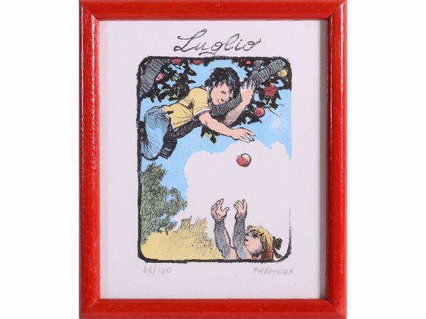 Lotto di cartoline e litografie: Alberto Fremura, Antonio Possenti e Fernando Botero  - Asta L'Arte di Arredare - Associazione Nazionale - Case d'Asta italiane