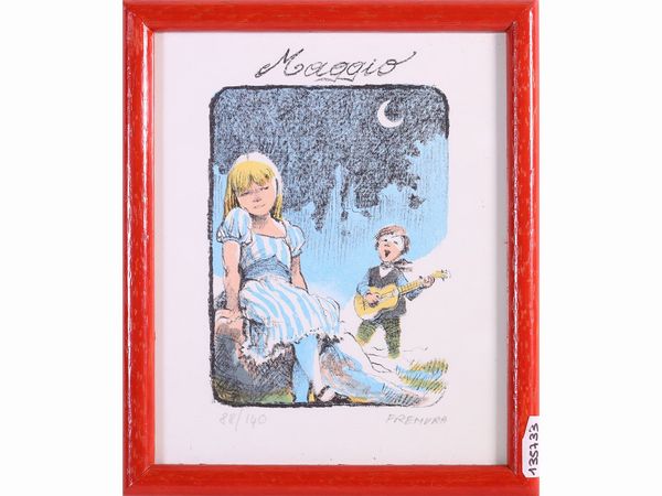 Lotto di cartoline e litografie: Alberto Fremura, Antonio Possenti e Fernando Botero  - Asta L'Arte di Arredare - Associazione Nazionale - Case d'Asta italiane