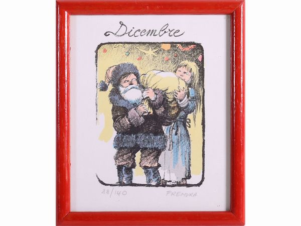 Lotto di cartoline e litografie: Alberto Fremura, Antonio Possenti e Fernando Botero  - Asta L'Arte di Arredare - Associazione Nazionale - Case d'Asta italiane