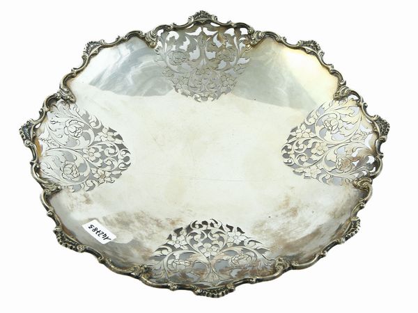 Centrotavola rotondo in metallo argentato  - Asta L'Arte di Arredare - Associazione Nazionale - Case d'Asta italiane
