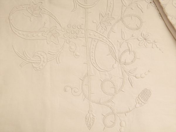 Lenzuolo in lino bianco  - Asta L'Arte di Arredare - Associazione Nazionale - Case d'Asta italiane