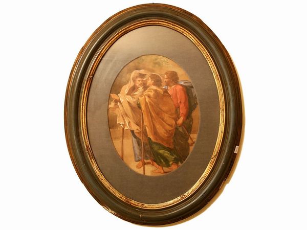 Scuola francese del XIX secolo : Ges� con apostoli  - Asta L'Arte di Arredare - Associazione Nazionale - Case d'Asta italiane