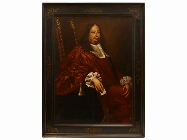 Scuola spagnola del XVII secolo : Ritratto di Prelato  - Asta L'Arte di Arredare - Associazione Nazionale - Case d'Asta italiane