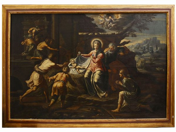 Scuola veneta del XVIII secolo : Nativit�  - Asta L'Arte di Arredare - Associazione Nazionale - Case d'Asta italiane