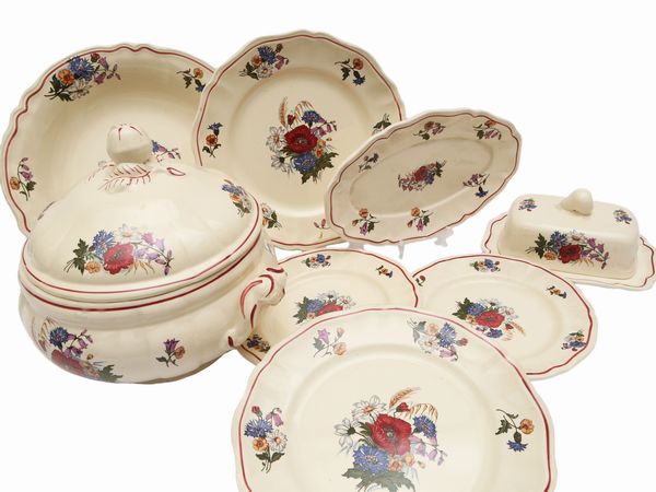 Servizio di piatti Agreste in terraglia, Sarreguemines  - Asta L'Arte di Arredare - Associazione Nazionale - Case d'Asta italiane