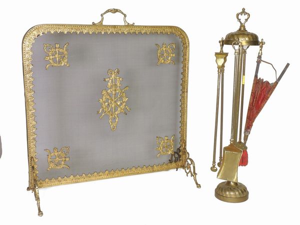 Accessori da camino in ottone  - Asta L'Arte di Arredare - Associazione Nazionale - Case d'Asta italiane
