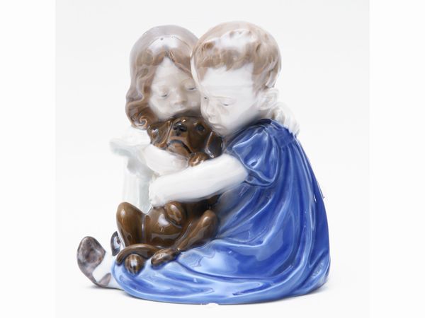 Gruppo in porcellana policroma , Royal Copenaghen  - Asta L'Arte di Arredare - Associazione Nazionale - Case d'Asta italiane