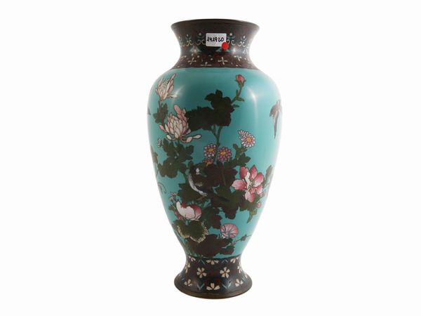 Grande vaso in metallo cloisonn�  - Asta L'Arte di Arredare - Associazione Nazionale - Case d'Asta italiane