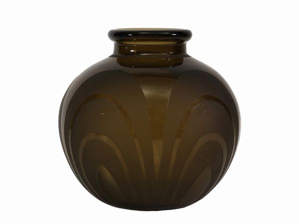 Vaso Le Verre Fran�ais in vetro fum�  - Asta L'Arte di Arredare - Associazione Nazionale - Case d'Asta italiane