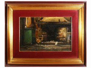 Ferruccio Rontini - Interno di cucina rustica 1943