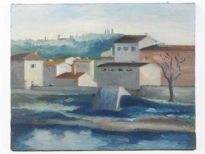 Achille Lega - Paesaggio toscano 1932