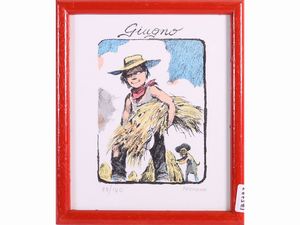 Lotto di cartoline e litografie: Alberto Fremura, Antonio Possenti e Fernando Botero  - Asta L'Arte di Arredare - Associazione Nazionale - Case d'Asta italiane