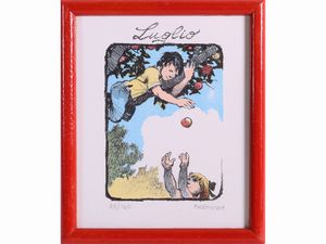 Lotto di cartoline e litografie: Alberto Fremura, Antonio Possenti e Fernando Botero  - Asta L'Arte di Arredare - Associazione Nazionale - Case d'Asta italiane