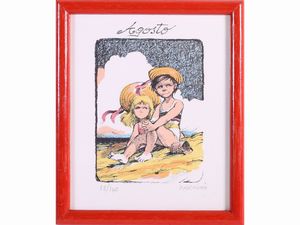 Lotto di cartoline e litografie: Alberto Fremura, Antonio Possenti e Fernando Botero  - Asta L'Arte di Arredare - Associazione Nazionale - Case d'Asta italiane