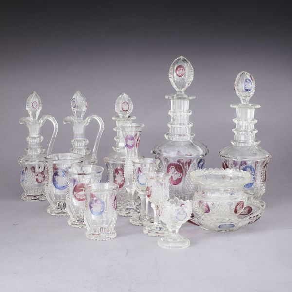 Servizio di bicchieri a punta di diamante <BR>Boemia, seconda met del XIX secolo  - Asta Arredo per la Tavola | Cambi Time  - Associazione Nazionale - Case d'Asta italiane