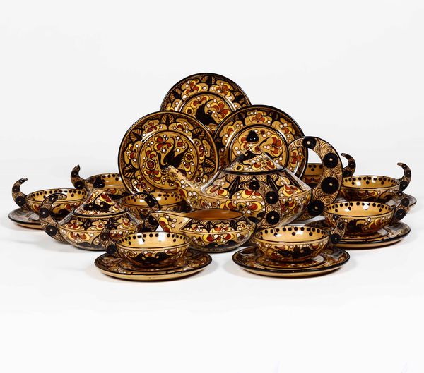 Servizio da t<BR>Albisola, Manifattura M.G.A., Fabbrica di Ceramiche d'Arte Tradizionali e Moderne Giuseppe Mazzotti,  primo terzo del XX secolo  - Asta Arredo per la Tavola | Cambi Time  - Associazione Nazionale - Case d'Asta italiane