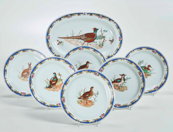 Servizio da caccia<BR>Doccia, Manifattura Richard Ginori, XX secolo<BR>  - Asta Arredo per la Tavola | Cambi Time  - Associazione Nazionale - Case d'Asta italiane