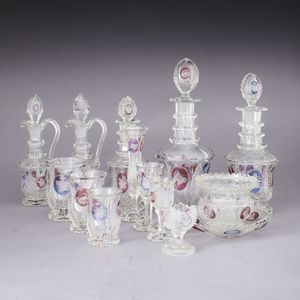 Servizio di bicchieri a punta di diamante <BR>Boemia, seconda met del XIX secolo  - Asta Arredo per la Tavola | Cambi Time  - Associazione Nazionale - Case d'Asta italiane