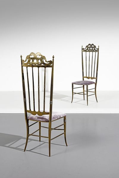 MANIFATTURA ITALIANA : Coppia di sedie Chiavarine  - Asta Asta 370 | DESIGN E ARTI DECORATIVE DEL NOVECENTO Virtuale - Associazione Nazionale - Case d'Asta italiane