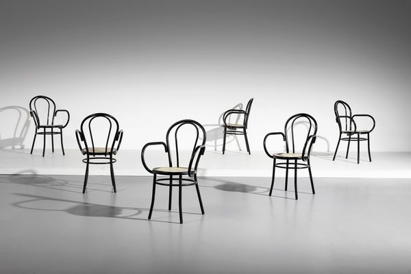 MANIFATTURA ITALIANA : Sei sedie  - Asta Asta 370 | DESIGN E ARTI DECORATIVE DEL NOVECENTO Virtuale - Associazione Nazionale - Case d'Asta italiane