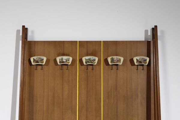 MANIFATTURA ITALIANA : Appendiabiti con formelle dipinte  - Asta Asta 370 | DESIGN E ARTI DECORATIVE DEL NOVECENTO Virtuale - Associazione Nazionale - Case d'Asta italiane