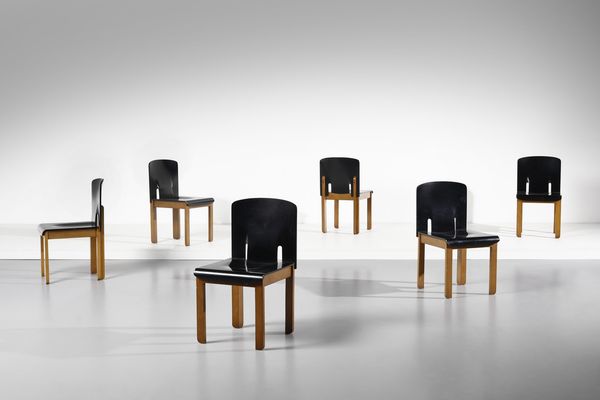 SCARPA AFRA (1937 -2011) & TOBIA (n. 1935) : attribuito. Sei sedie  - Asta Asta 370 | DESIGN E ARTI DECORATIVE DEL NOVECENTO Virtuale - Associazione Nazionale - Case d'Asta italiane