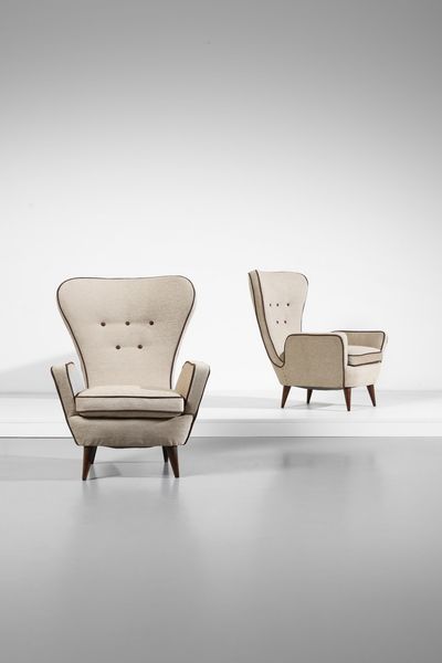 EMILIO SALA E GIORGIO MADINI : Coppia di poltrone per F.lli Galimberti, Cant�  - Asta Asta 370 | DESIGN E ARTI DECORATIVE DEL NOVECENTO Virtuale - Associazione Nazionale - Case d'Asta italiane