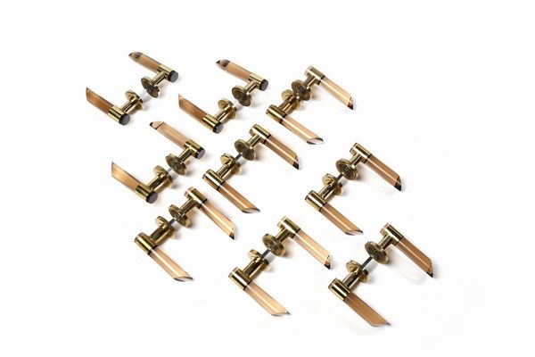 REGA ROMEO (1925 - 1984) : attribuito. Nove maniglie  - Asta Asta 370 | DESIGN E ARTI DECORATIVE DEL NOVECENTO Virtuale - Associazione Nazionale - Case d'Asta italiane