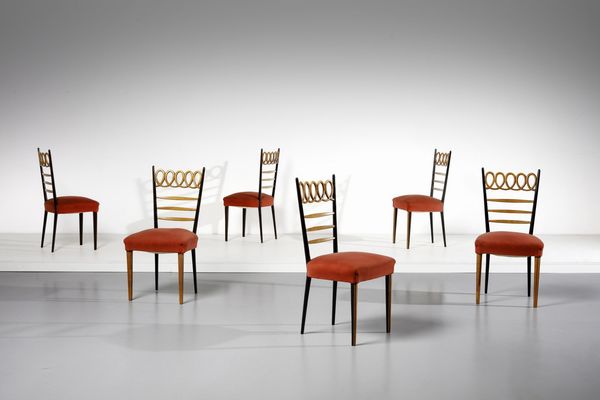 MANIFATTURA ITALIANA : Sei sedie  - Asta Asta 370 | DESIGN E ARTI DECORATIVE DEL NOVECENTO Virtuale - Associazione Nazionale - Case d'Asta italiane