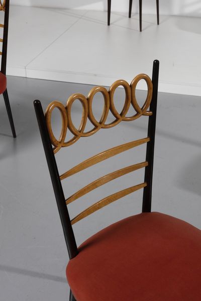 MANIFATTURA ITALIANA : Sei sedie  - Asta Asta 370 | DESIGN E ARTI DECORATIVE DEL NOVECENTO Virtuale - Associazione Nazionale - Case d'Asta italiane
