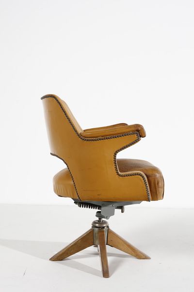 MANIFATTURA ITALIANA : Sedia girevole da ufficio  - Asta Asta 370 | DESIGN E ARTI DECORATIVE DEL NOVECENTO Virtuale - Associazione Nazionale - Case d'Asta italiane