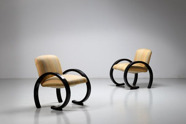 HALABALA JINDRICH (1903 - 1978) : attribuito. Coppia di poltrone  - Asta Asta 370 | DESIGN E ARTI DECORATIVE DEL NOVECENTO Virtuale - Associazione Nazionale - Case d'Asta italiane