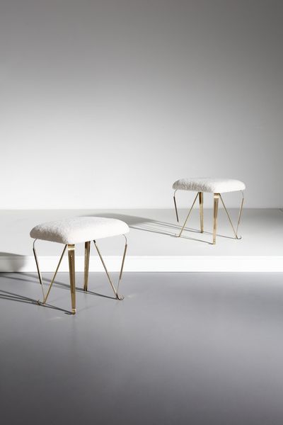 COLLI PIER LUIGI (1895 - 1968) : Coppia di sgabelli  - Asta Asta 370 | DESIGN E ARTI DECORATIVE DEL NOVECENTO Virtuale - Associazione Nazionale - Case d'Asta italiane